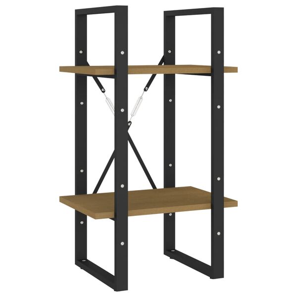 vidaXL 2-līmeņu grāmatu plaukts, 40x30x70 cm, priedes masīvkoks