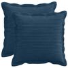 vidaXL Spilvenu pārvalks 2 gab. HOUTEN Tums zils 35 x 35 cm kordurojs