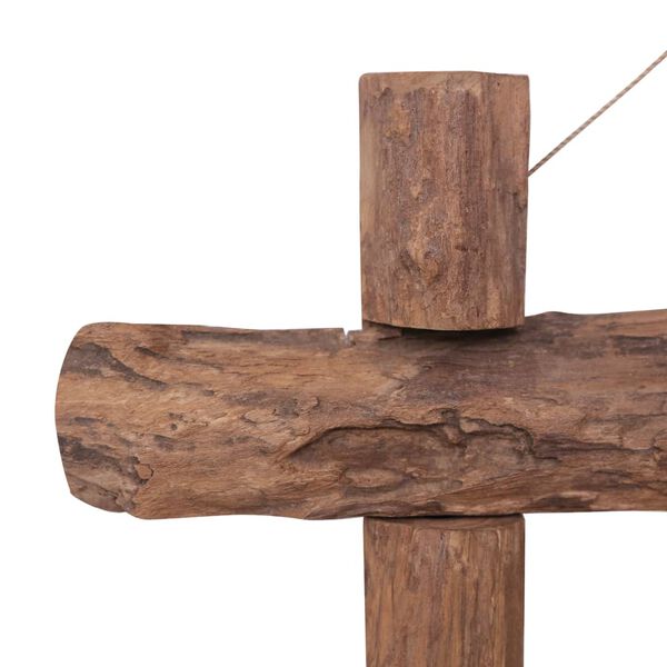 vidaXL spogulis, koka krāsa, 70x70cm baļķu dizains pārstrādāts tīkkoks