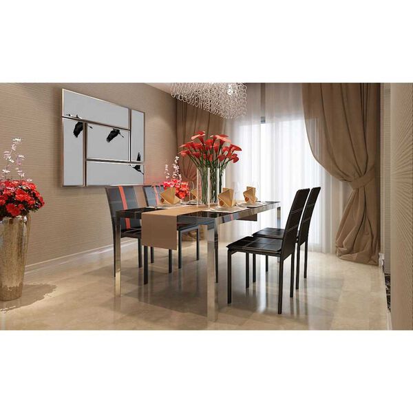 vidaXL Ēdamkrēsli 4 pcs Melna 46 x 38.5 x 91 cm Mākslīgā āda