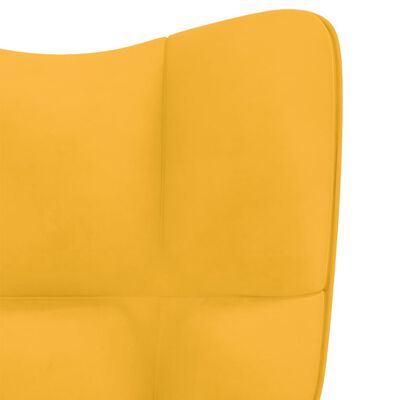 vidaXL atpūtas krēsls ar kāju balstu, sinepju dzeltens samts