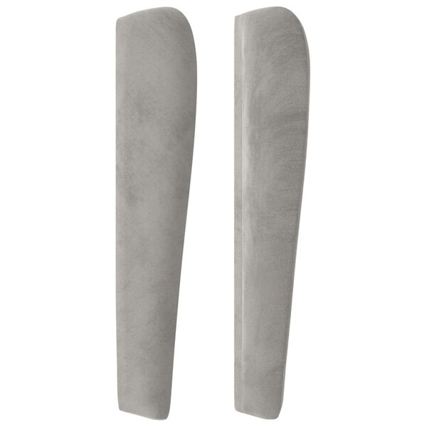 vidaXL galvgalis ar malām, 163x23x118/128 cm, gai&scaron;i pelēks samts