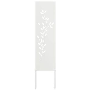 vidaXL Dārza privātuma ekrāns Balts 32 x 140 cm Auksti velmēta tērauds
