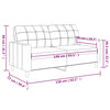 vidaXL divvietīgs dīvāns, krēmkrāsas audums, 140 cm