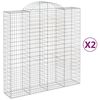 vidaXL arkveida gabiona grozi, 2 gb., 200x50x200/220cm, cinkota dzelzs