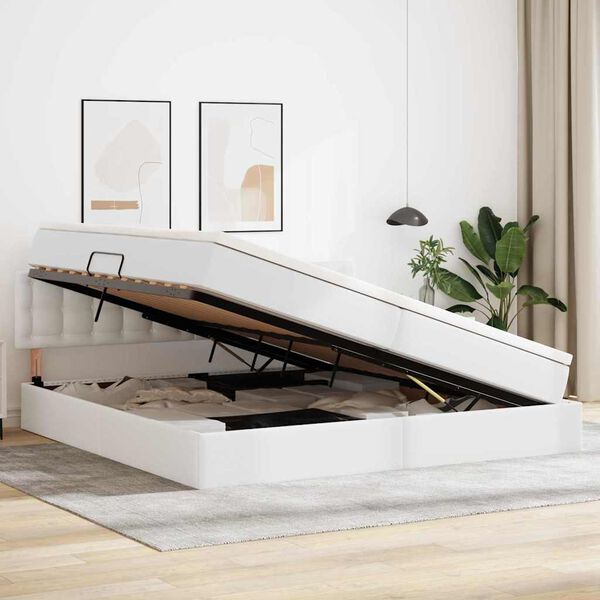 vidaXL Gulta ar uzglabā&scaron;anas vietu un LED Gai&scaron;i pelēks 200 x 200 cm