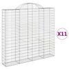 vidaXL arkveida gabiona grozi, 11gb., 200x30x180/200cm, cinkota dzelzs