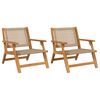 vidaXL Dārza mēbeles 2 pcs Bē&scaron;a 67 x 78 x 73 cm Cietā akācijas koks