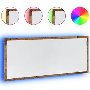 vidaXL vannasistabas spogulis ar LED, veca koka, 100x8,5x37 cm, koks