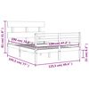 vidaXL gultas rāmis ar galvgali, balts, divvietīgs, masīvkoks