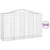 vidaXL arkveida gabiona grozi, 10gb., 200x50x120/140cm, cinkota dzelzs