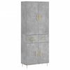 vidaXL augstais skapis, pelēks, 69,5x34x180 cm, inženierijas koks