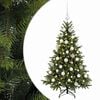 vidaXL Mākslīgā Ziemassvētku egle ar bumbiņu 150 cm 150 LED