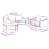 vidaXL trīsdaļīgs dīvānu komplekts ar spilveniem, pelēkbrūns audums