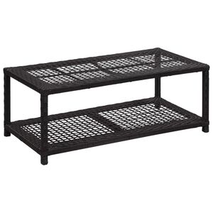 vidaXL apavu plaukts/soliņ&scaron;, melns, 80x40x30 cm, PE rotangpalma