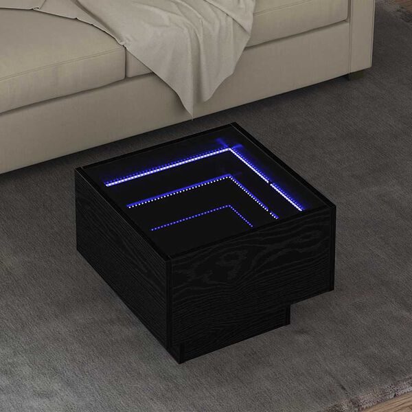 vidaXL Kafijas galdiņ&scaron; Melns ozols 40 x 40 x 30 cm Inženierijas koks