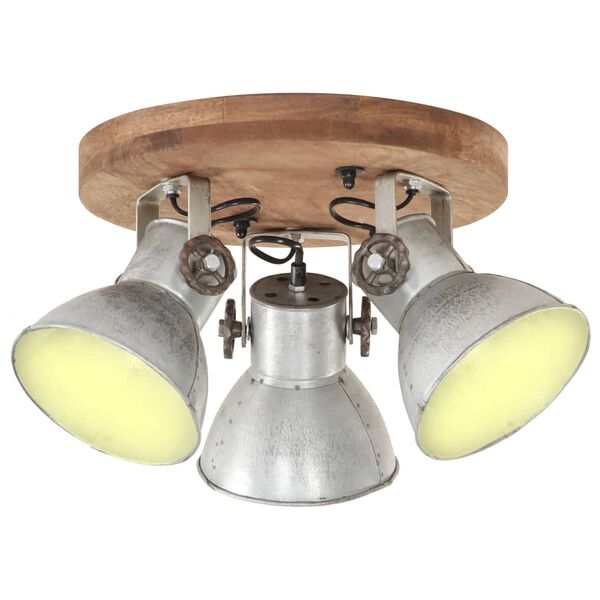 vidaXL griestu lampa, industriāls dizains, sudrabaina, 42x27 cm, E27