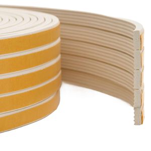 vidaXL Pa&scaron;līmējo&scaron;ā loga blīve Balts 10 x 4 mm 12 m EPDM putas