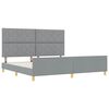 vidaXL Gultas rāmis ar galvas klāju Gai&scaron;i pelēka 200 x 200 cm audums