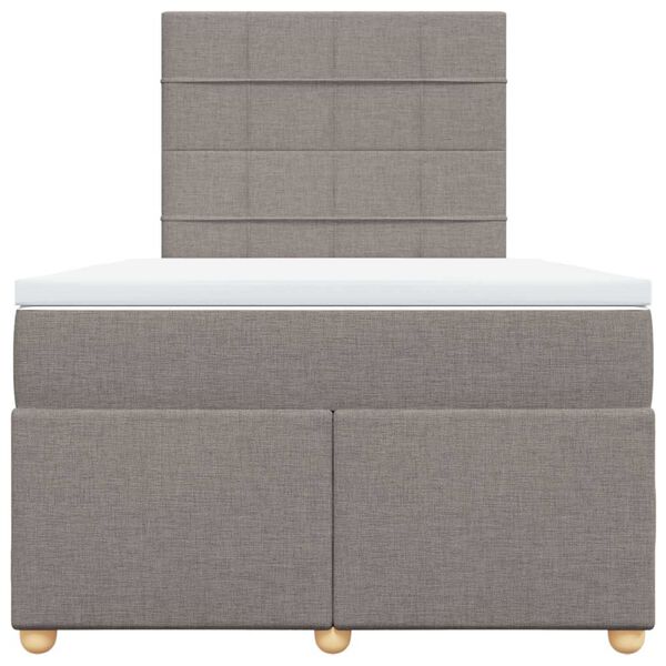 vidaXL atsperu gultas rāmis ar matraci, pelēkbrūns, 120x200 cm, audums