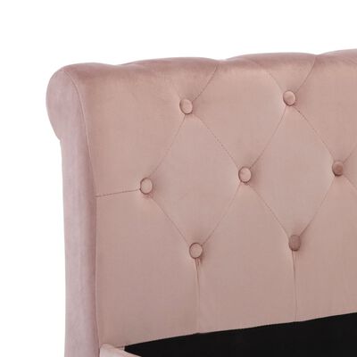 vidaXL gultas rāmis, rozā samts, 100x200 cm