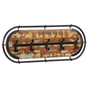 vidaXL sienas drēbju pakaramais ar 5 āķiem, pārstrādāts masīvkoks