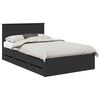 vidaXL Gultas rāmis ar atvilktni Melna 120 x 200 cm Inženieru koks