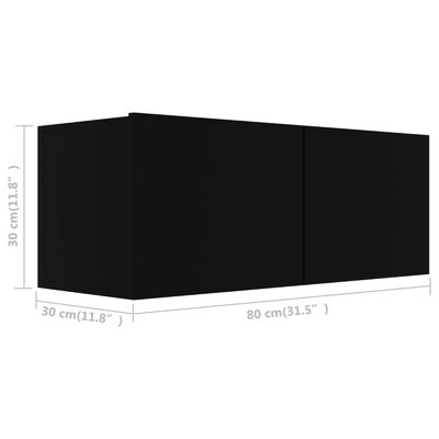 vidaXL 2-daļīgs TV skapīšu komplekts, melns, skaidu plāksne