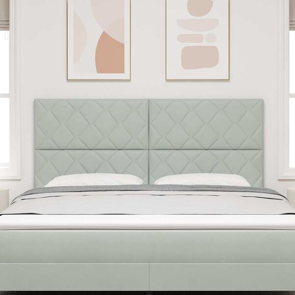 vidaXL Galvgalis Gai&scaron;i pelēks 180 cm Samts