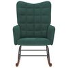 vidaXL šūpuļkrēsls, tumši zaļš samts