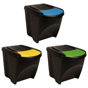 vidaXL miskates, 3 gab., sakraujamas, antracītpelēkas, 75 L