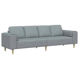 vidaXL viesistabas dīvāns Gai&scaron;i pelēks 250 x 77 x 76 cm Poliesters