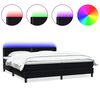 vidaXL atsperu gulta ar matraci un LED Melns 200x220 cm samts