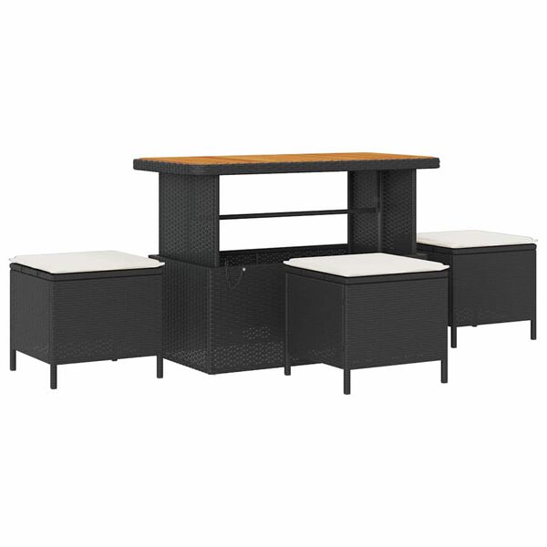 vidaXL Dārza dīvānu komplekts 10 pcs Melna Poliūtu rotangpalma