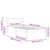 vidaXL Gultas rāmis Brūna 75 x 190 cm Ciets priedes koks