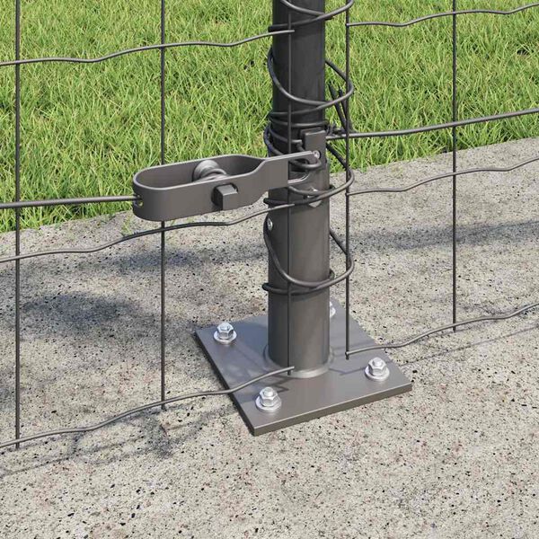 vidaXL Žogs ar stabu Pelēka 1 x 25 m Tērauds un PVC