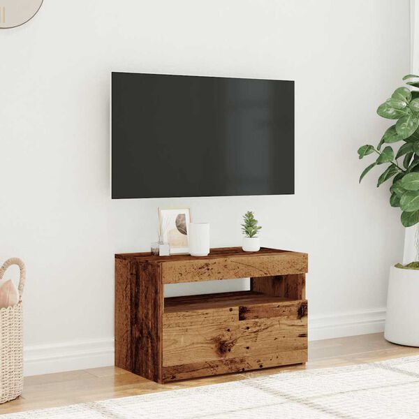 vidaXL TV skapis ar LED gaismām Old Wood 60x35x40 cm Engineered Wood
