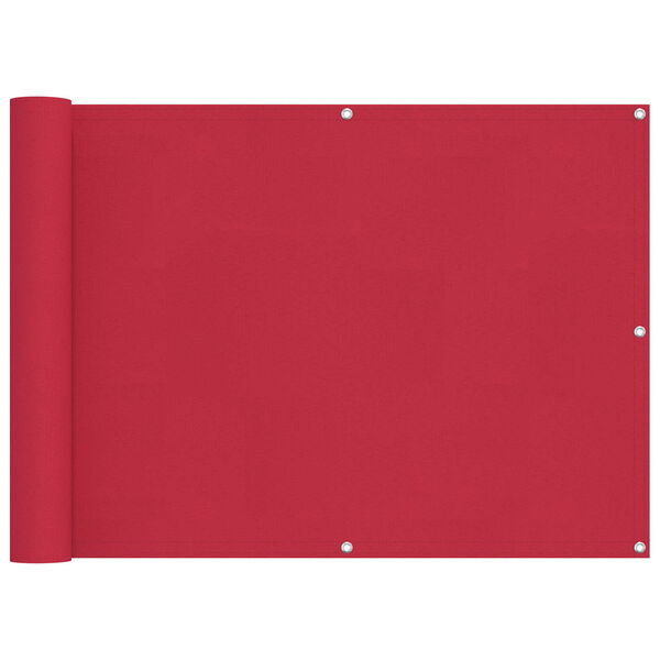 vidaXL Balkona ekrāns Burgundija 75 x 200 cm PU pārklāts Oksfords alu