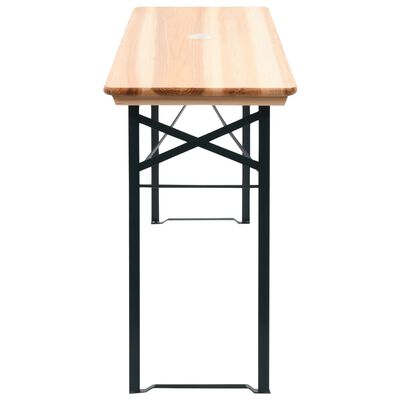 vidaXL saliekams alus galds ar 2 soliem, 177 cm, priedes koks