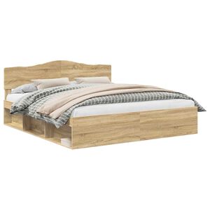 vidaXL Gultas rāmis Sonoma 200 x 200 cm Ciets priedes koks