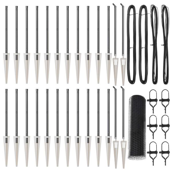 vidaXL Žoga āķis Pelēka 50 x 0,6 m (25 mm acs) Tērauds un PVC