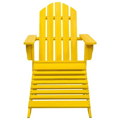 vidaXL dārza krēsls ar kāju balstu, egles masīvkoks, dzeltens