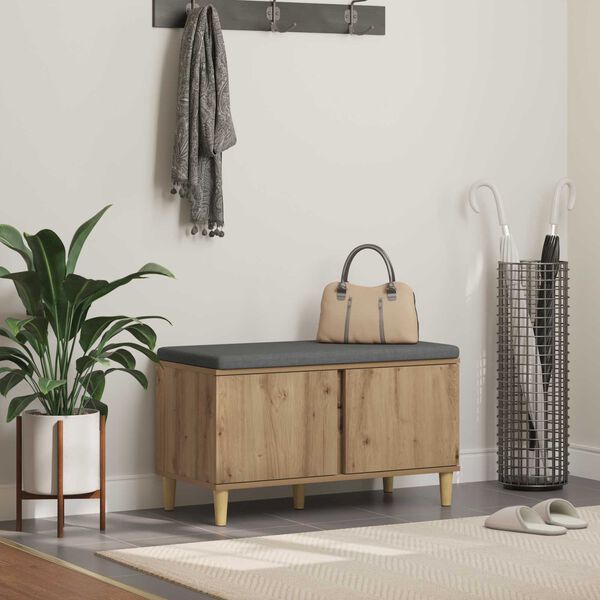 vidaXL Zāles sols ar spilvenu ar durvīm Artisānā ozols 80 x 38 x 46 cm