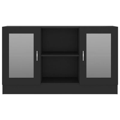 vidaXL vitrīna, melna, 120x30,5x70 cm, skaidu plāksne