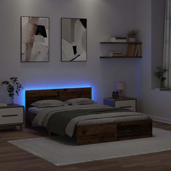 vidaXL Gultas rāmis Vecs koks 120 x 200 cm Inženierijas koks