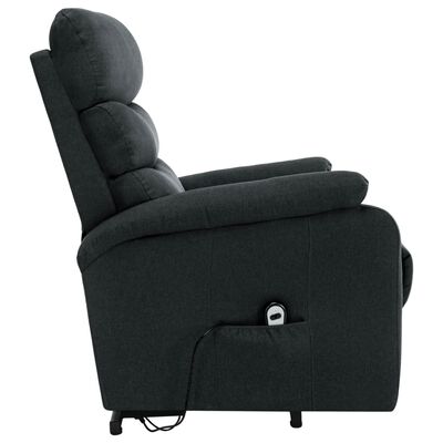 vidaXL masāžas krēsls, paceļams, tumši pelēks audums