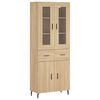 vidaXL augstais skapis, ozolkoka, 69,5x34x180 cm, inženierijas koks
