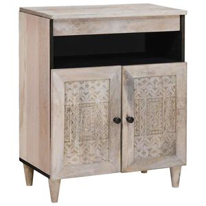 vidaXL Puse Balts izbalināts 60 x 33 x 75 cm Cieta mango koksne