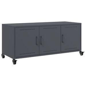 vidaXL TV skapītis, pelēks, 100,5x39x43,5 cm, tērauds