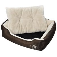 vidaXL suņu gulta ar polsterētu spilvenu, silta, S izmērs
